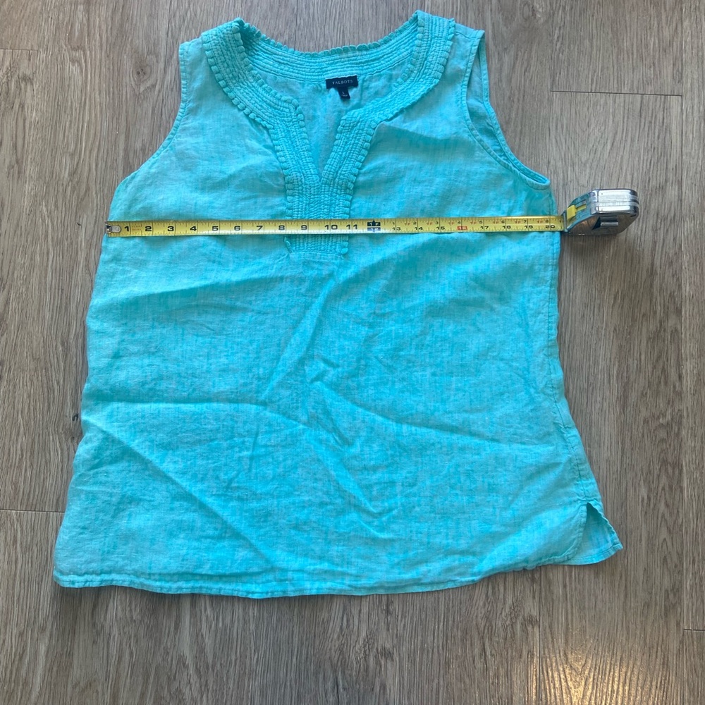 Talbots Aqua Textured Sleeveless Blouse